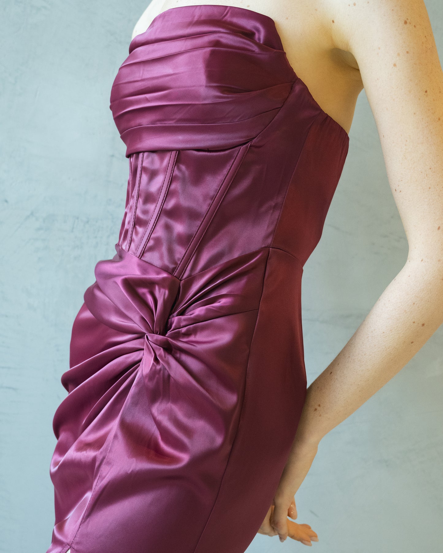 Vestido Satin Shirring