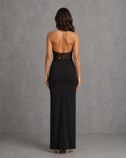 Vestido Largo de Fiesta lace Insert Maxi Haltes