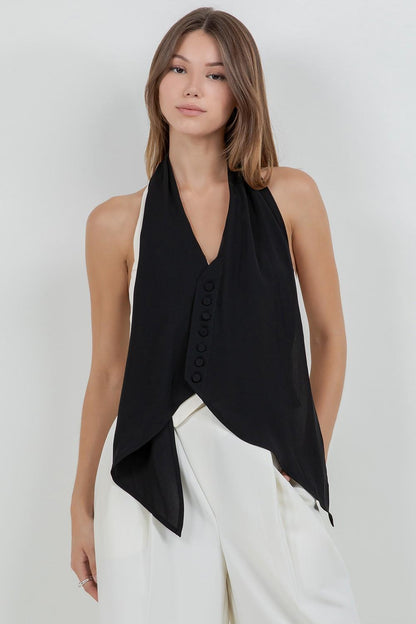 Top White Tie Black