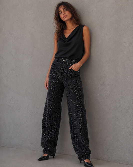 Jean Black Crystal
