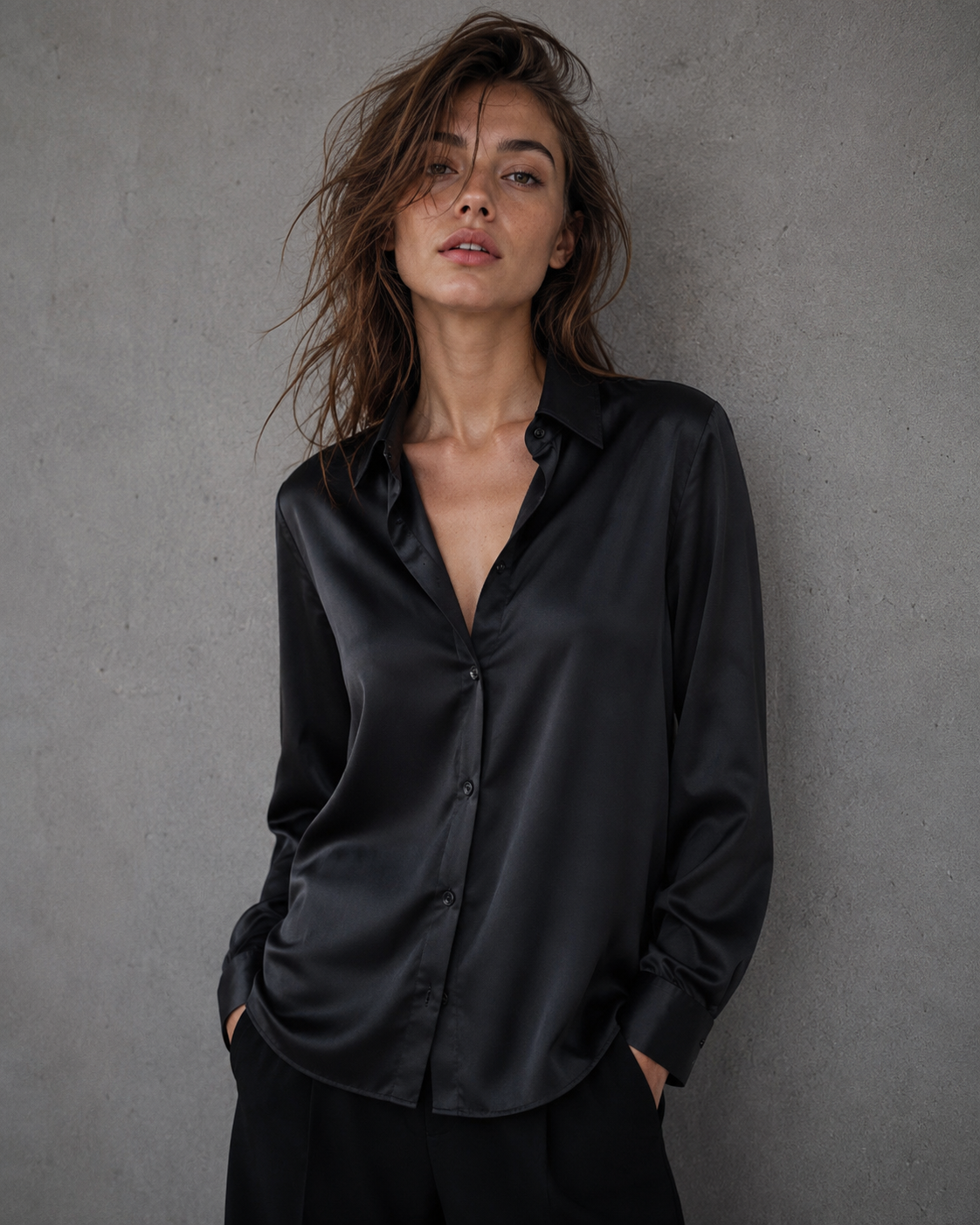 Camisa Satinada Black