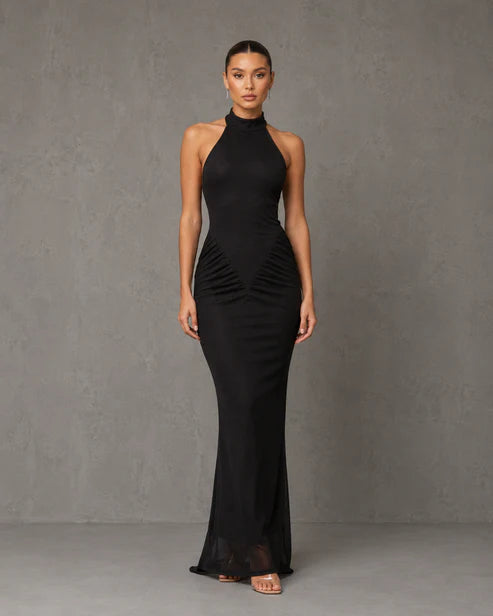 Vestido Metallic Knit Halter