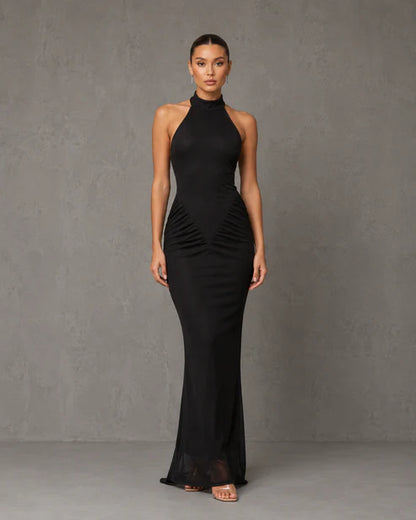 Vestido Metallic Knit Halter