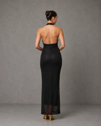Vestido Metallic Knit Halter