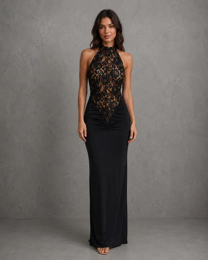 Vestido Largo de Fiesta lace Insert Maxi Haltes